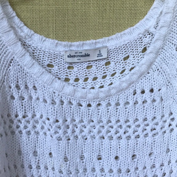 Abercrombie kids white cotton blend sweater (S) - Picture 3 of 6